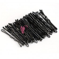 Agrafe pentru par AMT025CC Negre, 100 bucati Aleksandra de 4 cm